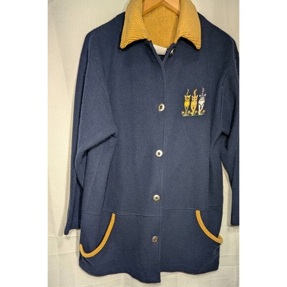 Nader Fashions Womens Button Up Cardigan Shacket L Cats Kittens Crazy Cat Lady - Picture 3 of 6